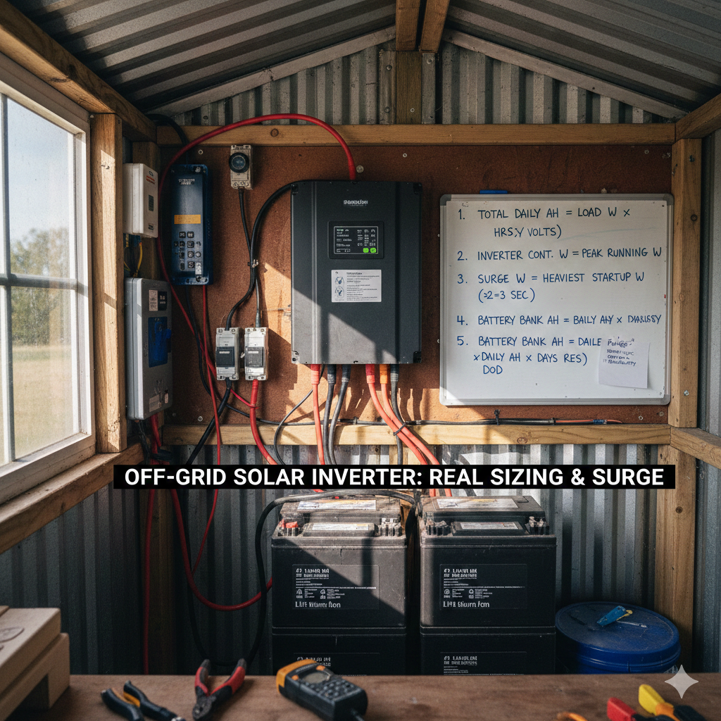 Off-Grid Solar Inverter: Real Sizing Math, Surge Rules, and How to Choose the Right One Off-Grid Solar Inverter: